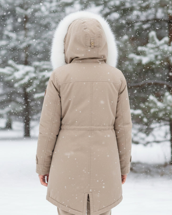 White Fur Hooded Parka
