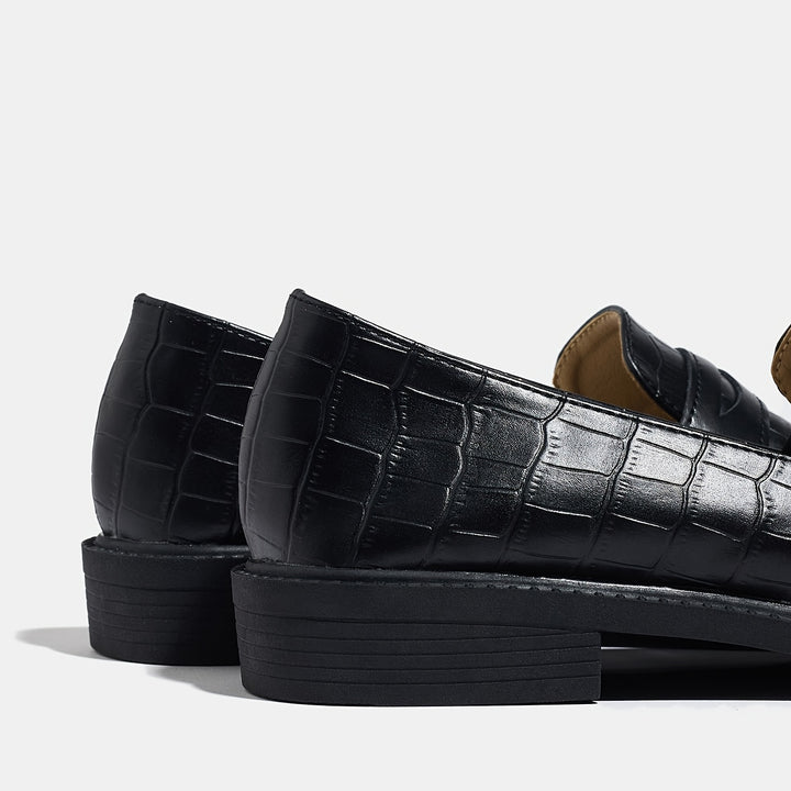 Croco Design Slip On Loafers