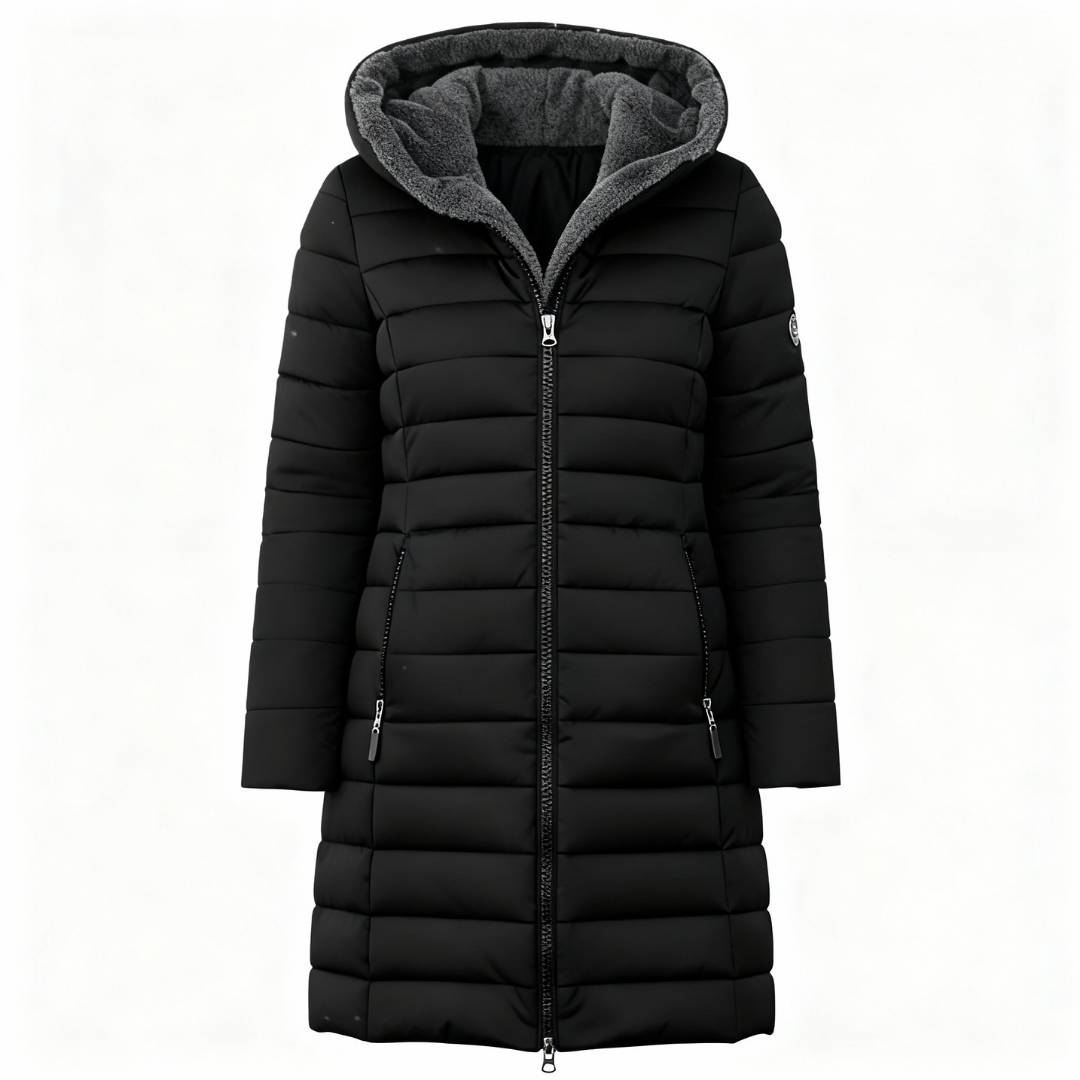 Fleece Lined Black Puffer Coat