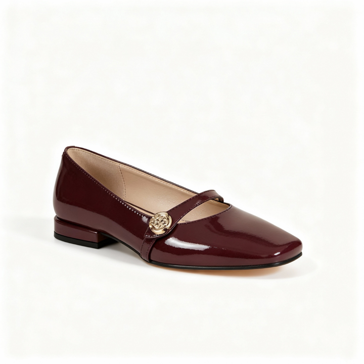 French Retro Square Head Low-heeled Mary Janes