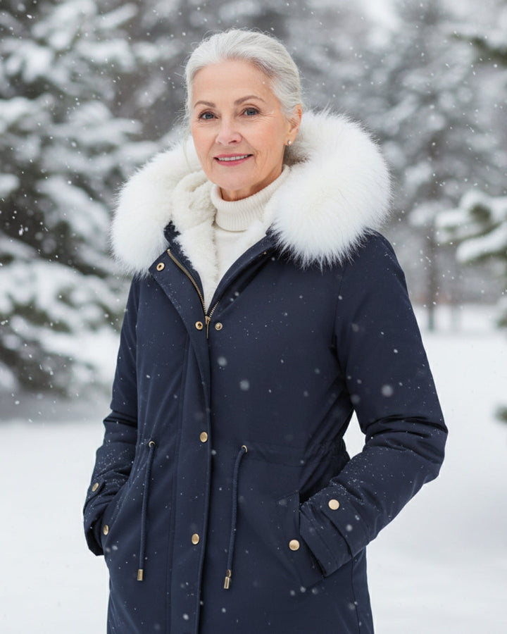 White Fur Hooded Parka