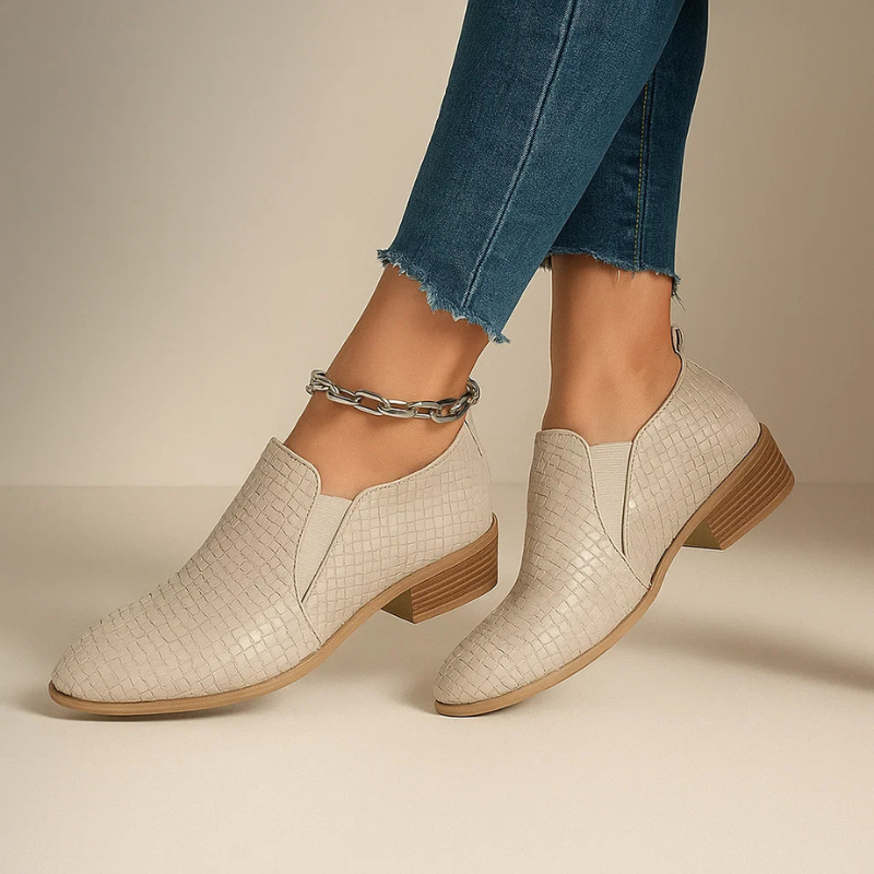 Braided Slip On Ankle Boots
