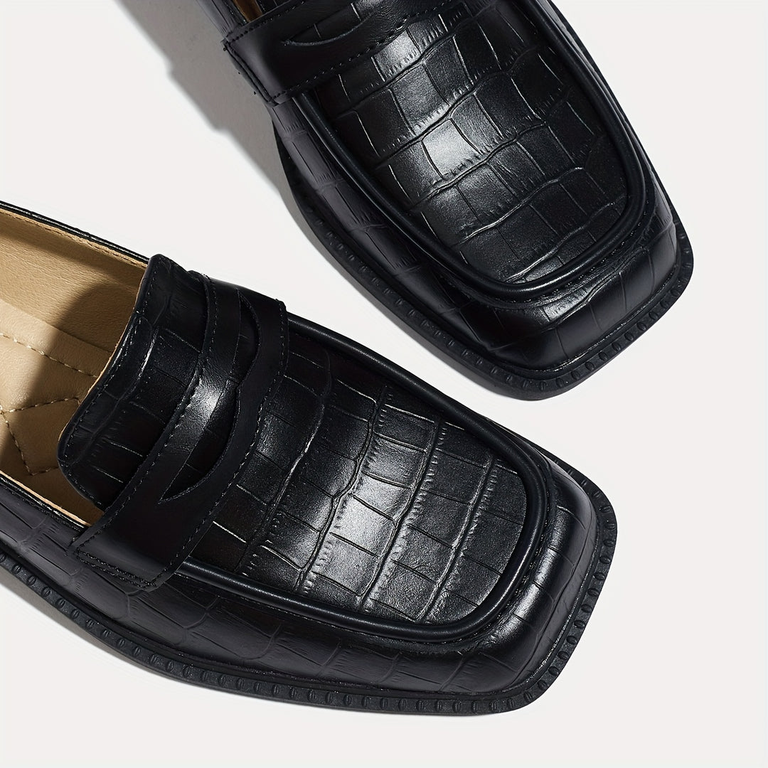 Croco Design Slip On Loafers