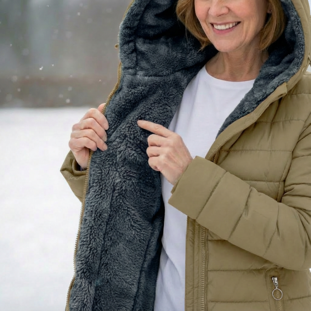 Khaki Soft-Lined Padded Jacket