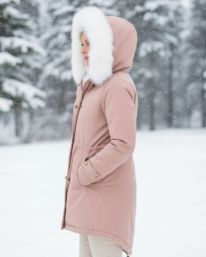 White Fur Hooded Parka