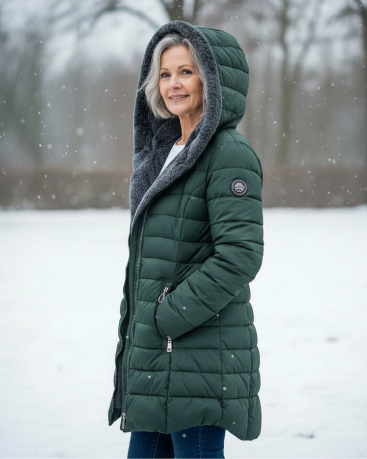 Dark Green Soft-Lined Padded Jacket
