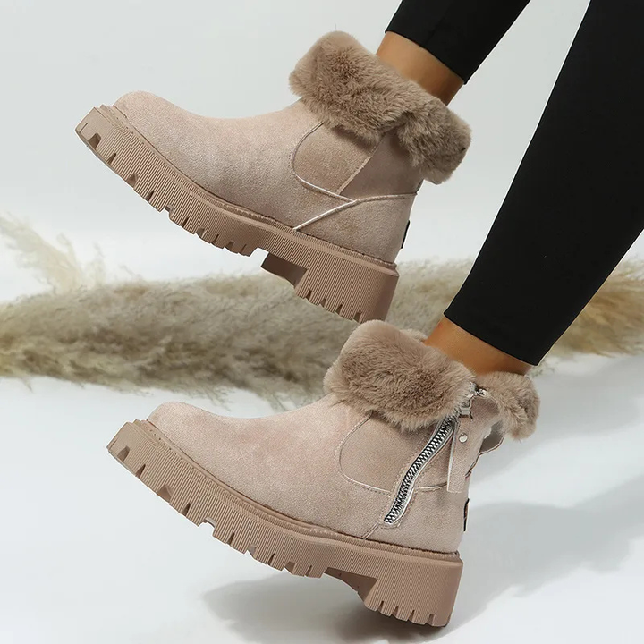 Side Zip Plush Boots