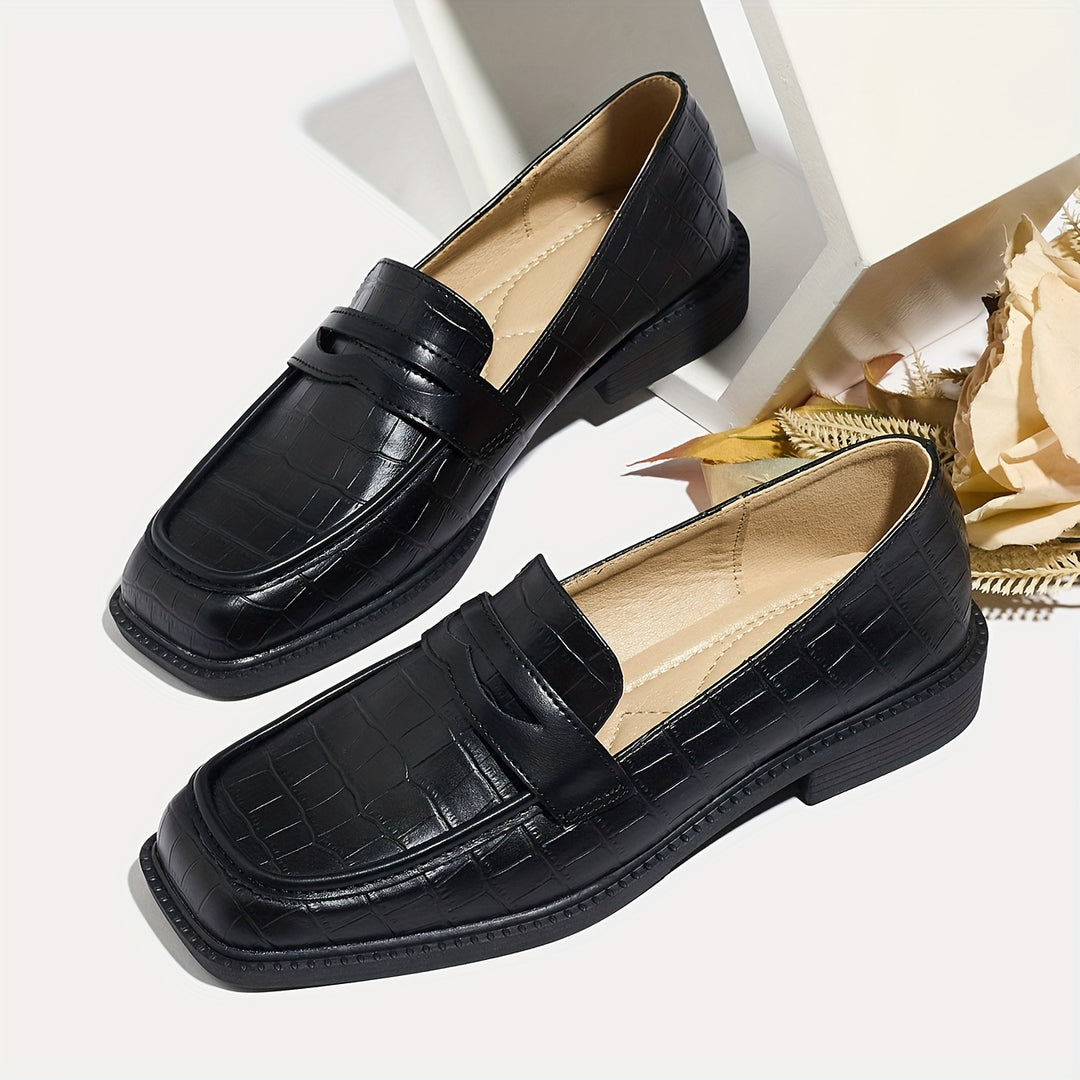 Croco Design Slip On Loafers