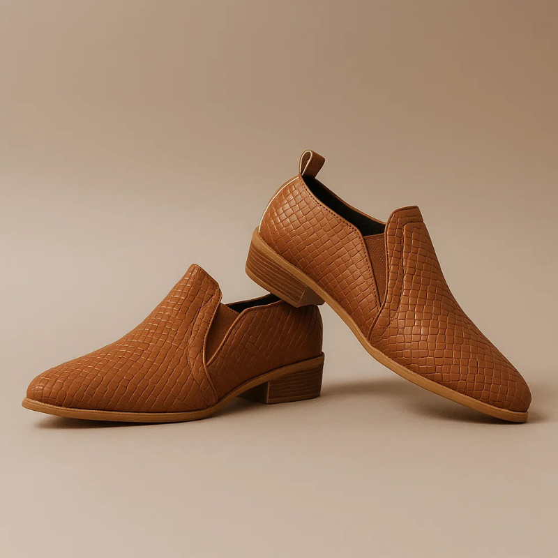 Braided Slip On Ankle Boots