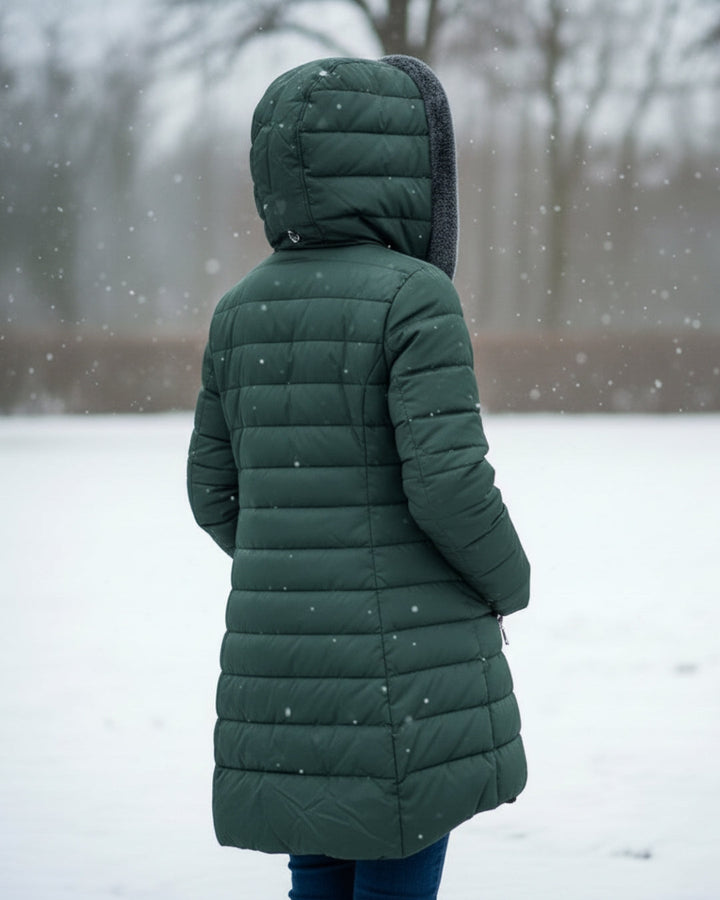 Dark Green Soft-Lined Padded Jacket