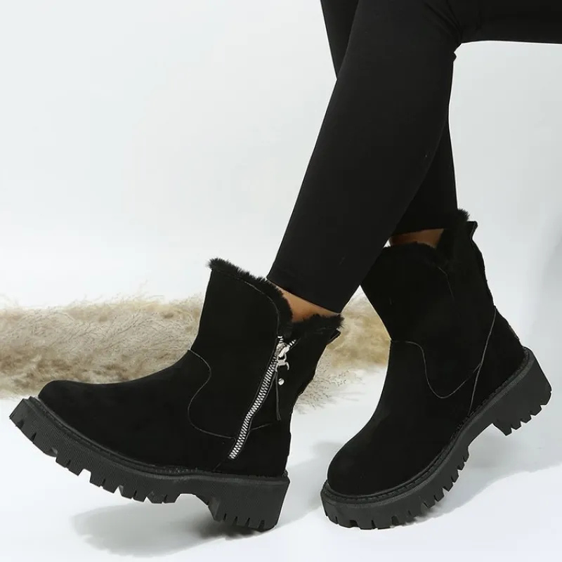 Side Zip Plush Boots