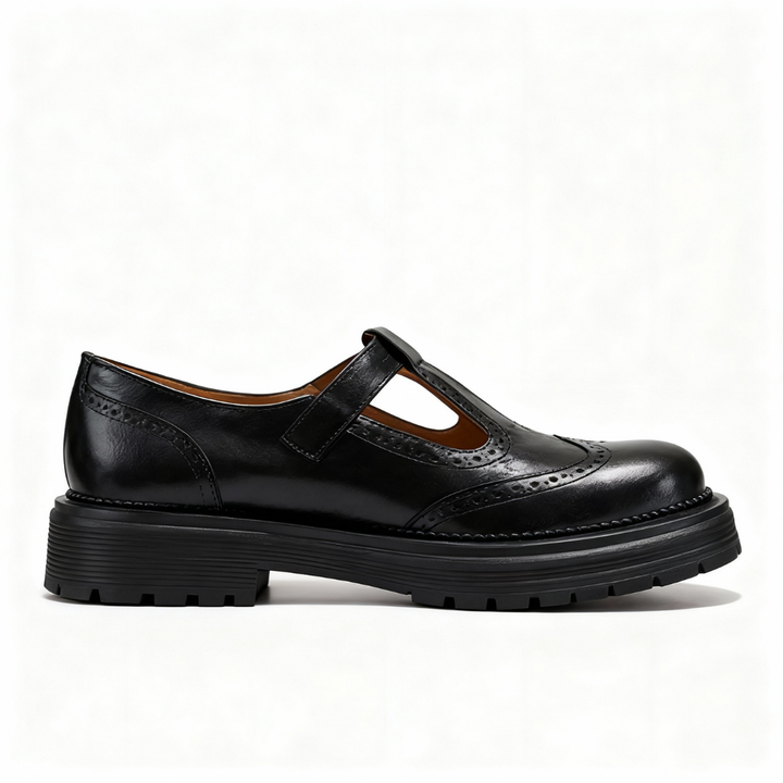 Brogue T-Bar Platform Shoes