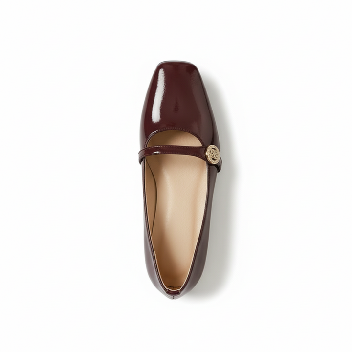 French Retro Square Head Low-heeled Mary Janes