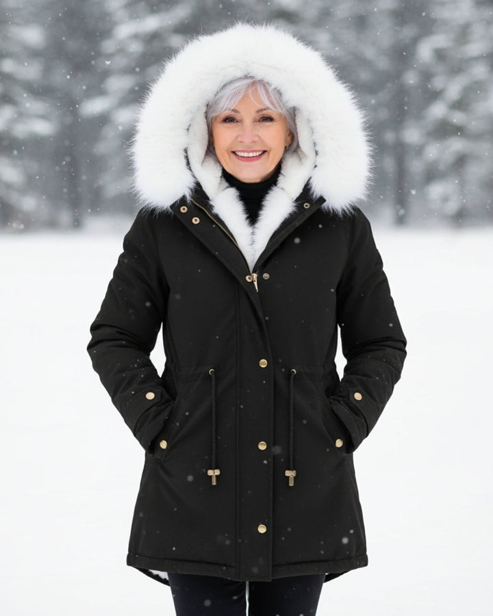 White Fur Hooded Parka