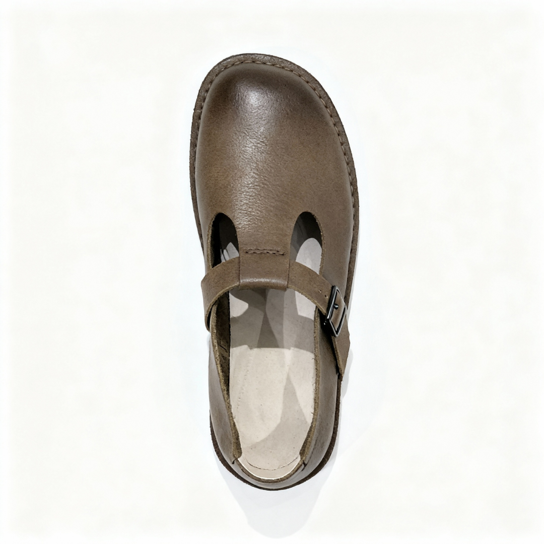 Leather Flat Mary Jane Shoes