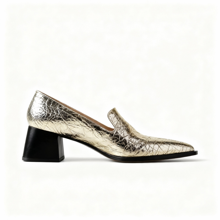 Pointed Toe Chunky Heel Shoes