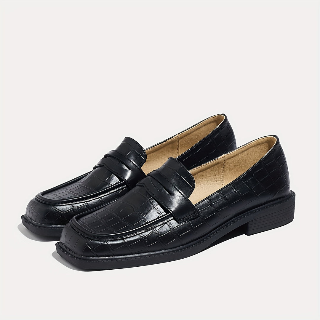 Croco Design Slip On Loafers