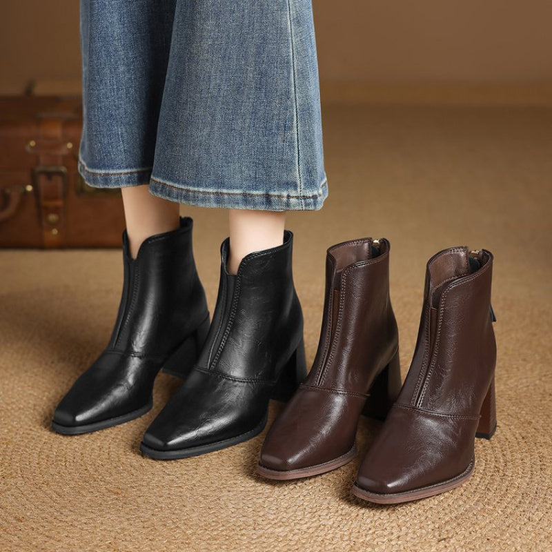 Chunky Heel Ankle Boots