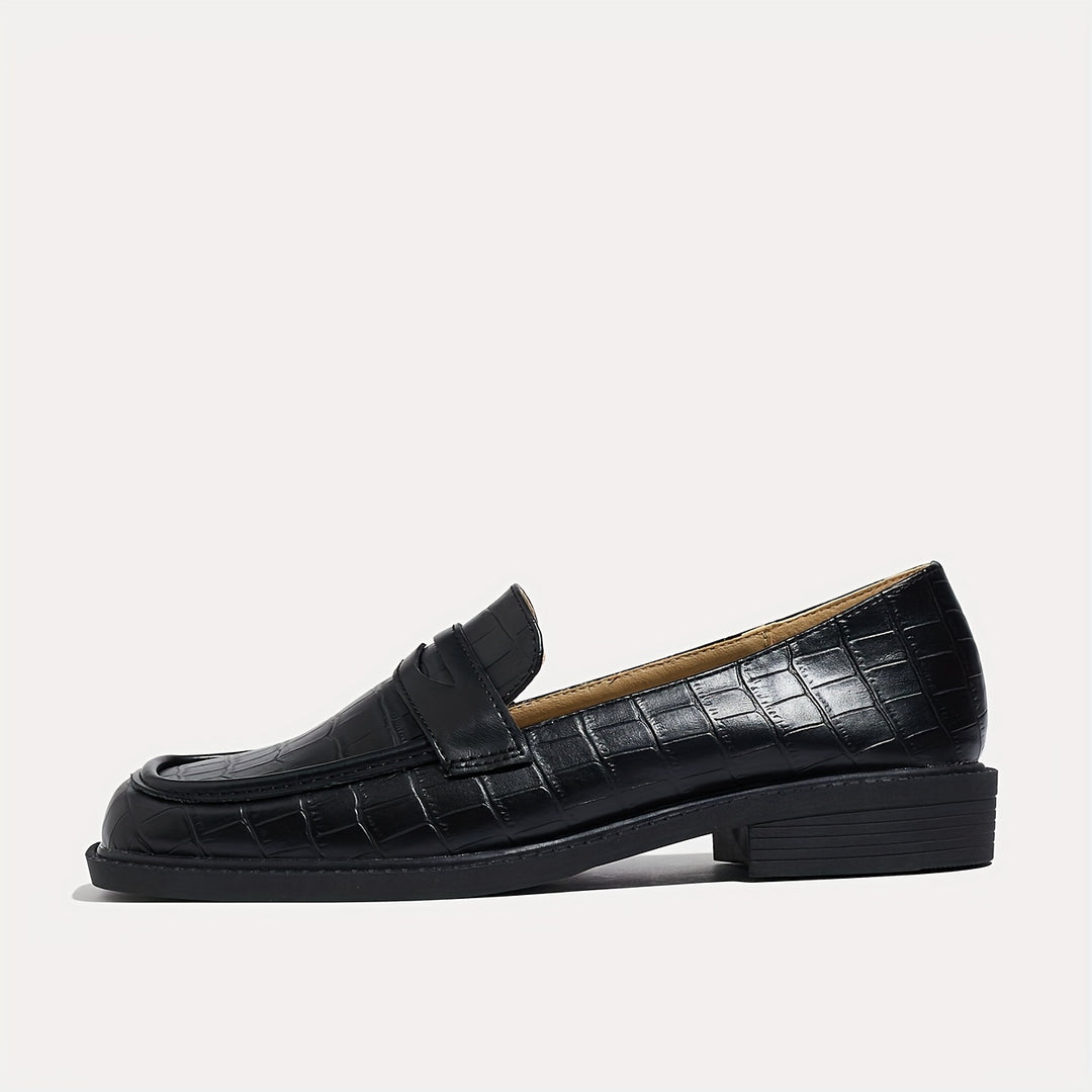 Croco Design Slip On Loafers