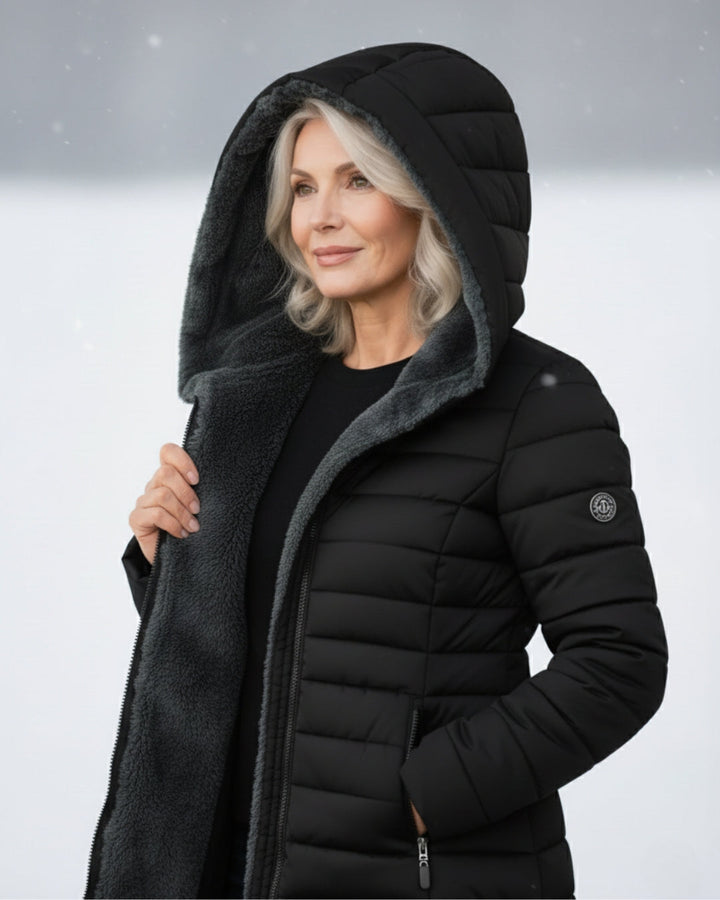 Black Soft-Lined Padded Jacket