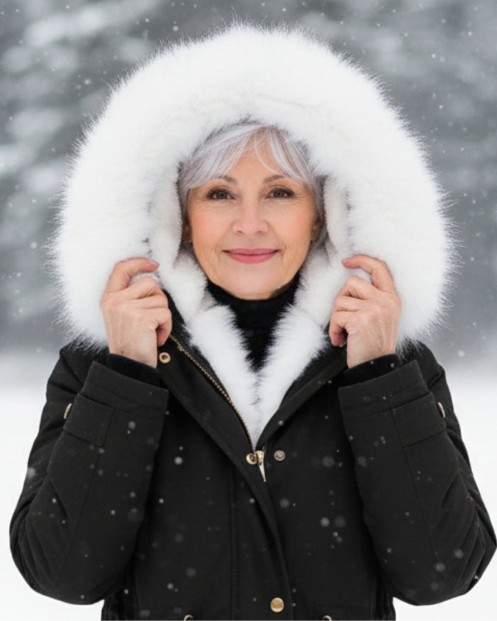 White Fur Hooded Parka