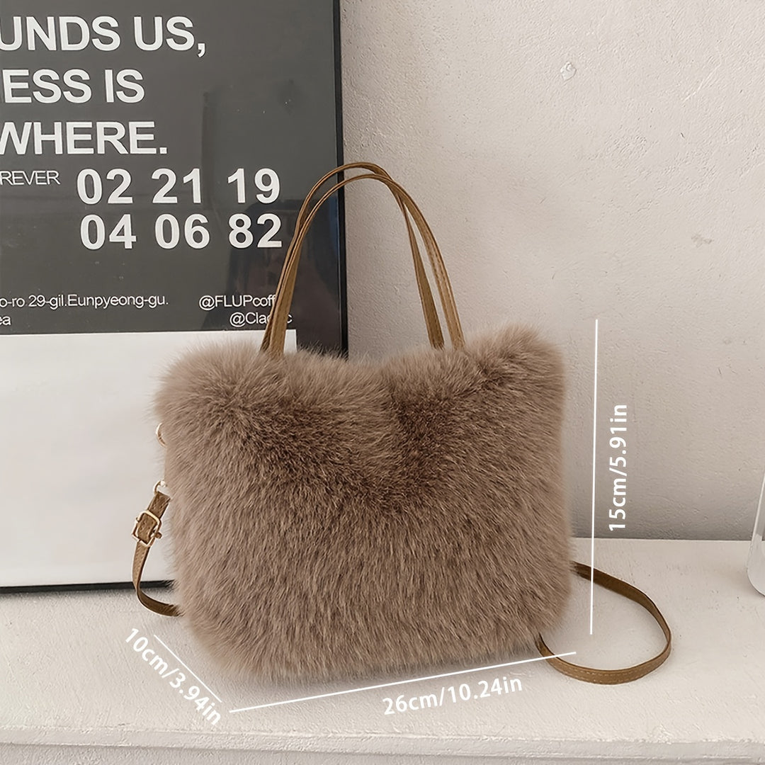 Plush Faux Fur Crossbody Bag