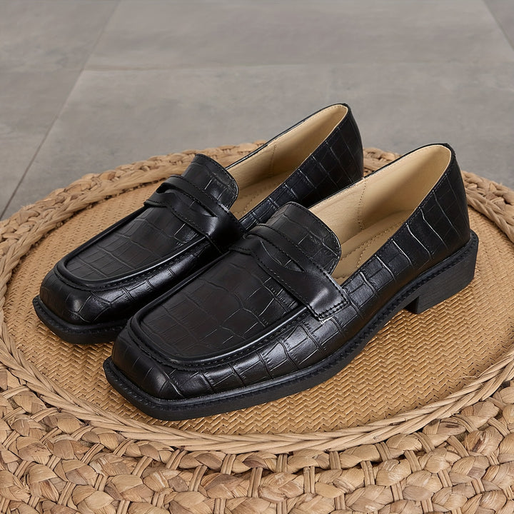 Croco Design Slip On Loafers