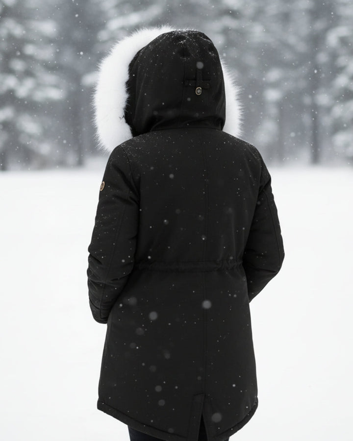 White Fur Hooded Parka