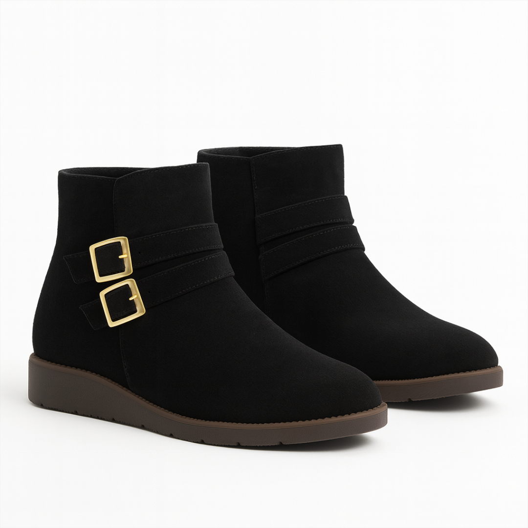 Double Buckle Ankle Boots