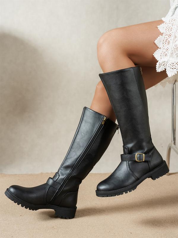 Knee-High Low Heel Boots