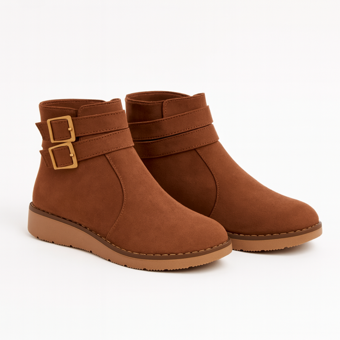 Double Buckle Ankle Boots