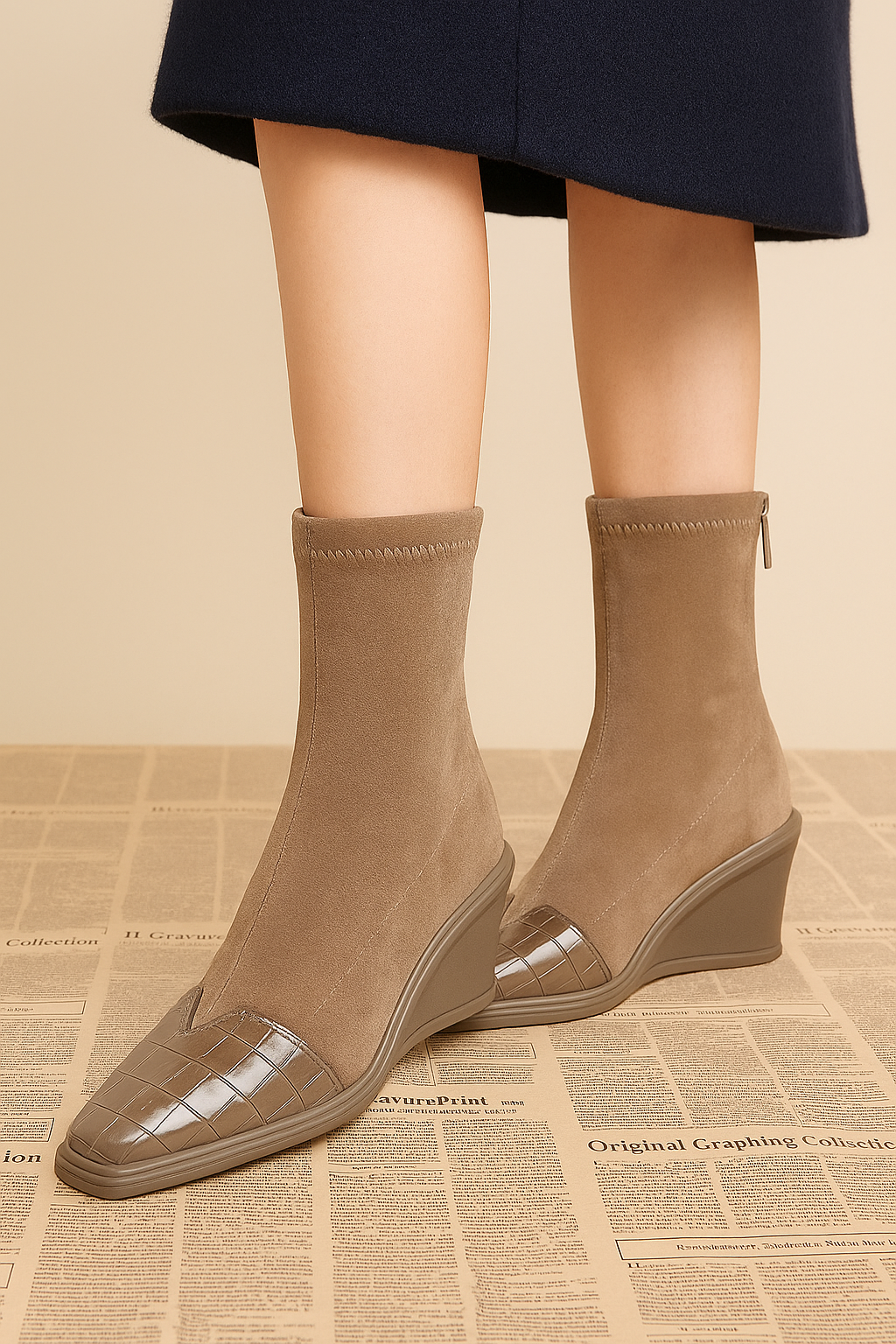 Back Zip Design Boots