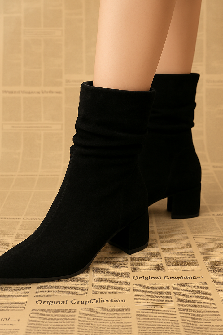 Low Block Pointed Boots