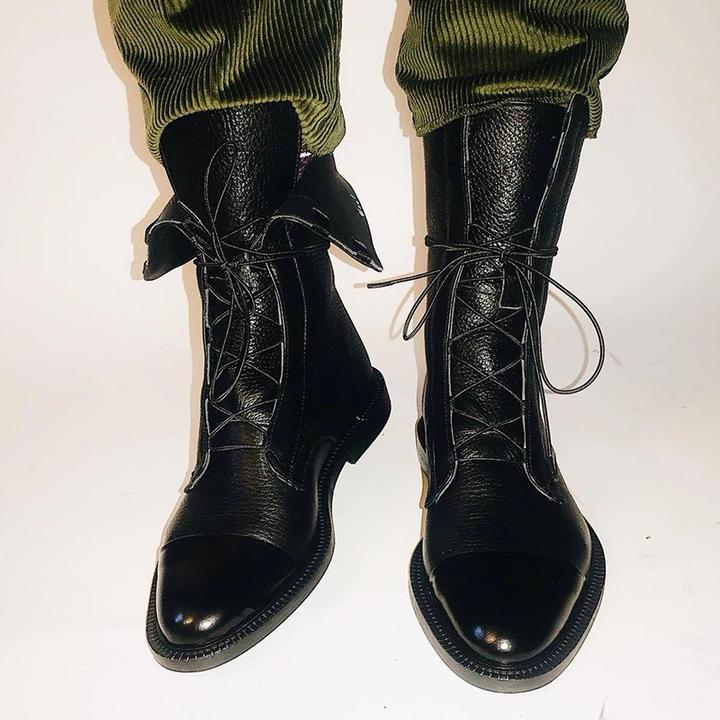 Lace Up Mid Calf Boots