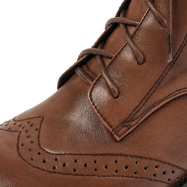 Block Heel Side Zipper Short Boots