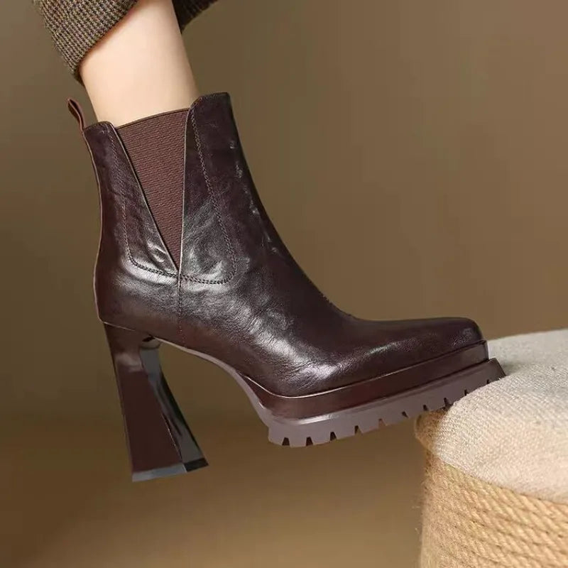 Pointed Toe High Heel Boots