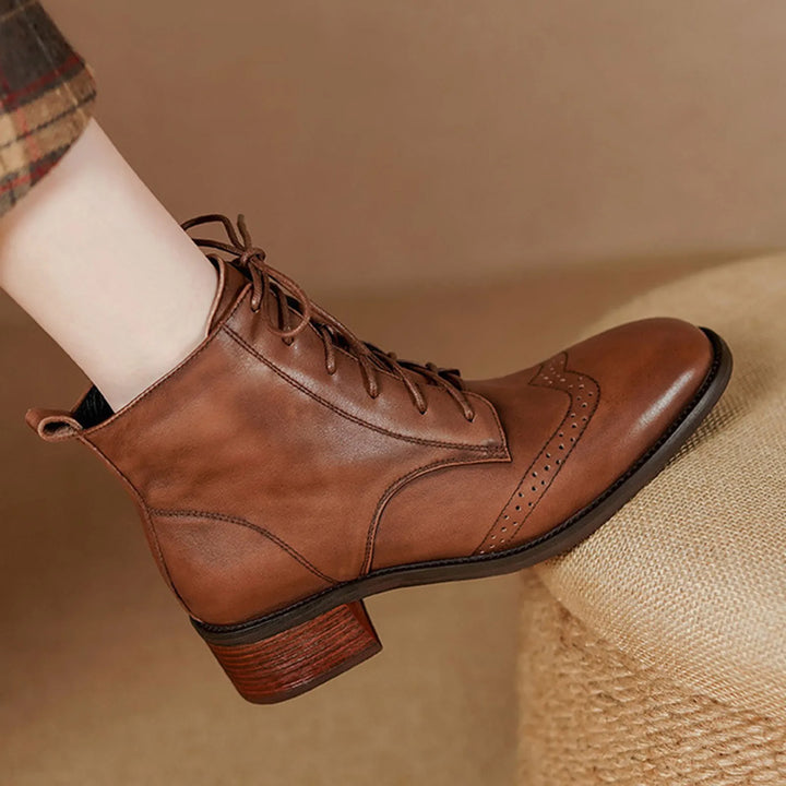 Block Heel Side Zipper Short Boots