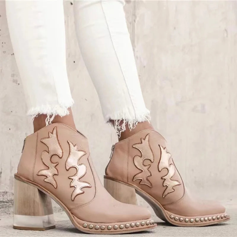 Design V-Shape Ankle Boots