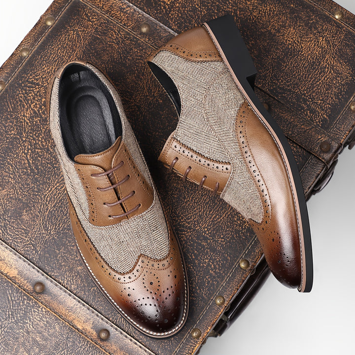 Vintage Loafers with Brogue Toe & Pointed Toe Design