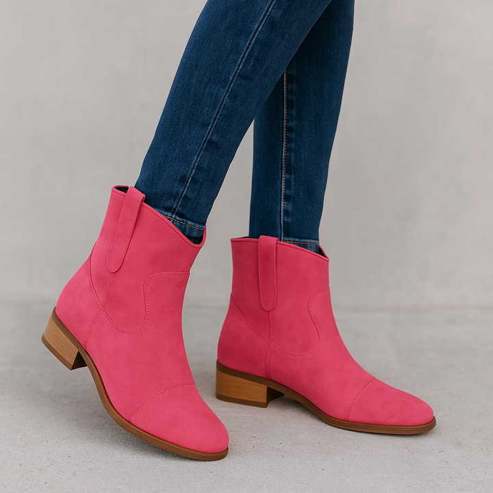 Block Heel Pointed Boots