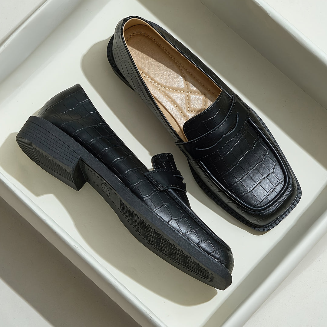 Croco Design Slip On Loafers