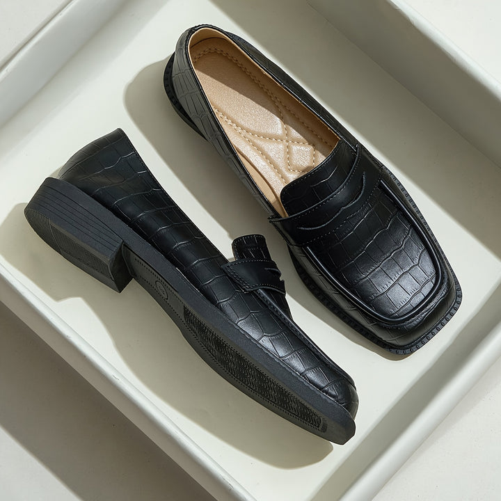 Croco Design Slip On Loafers