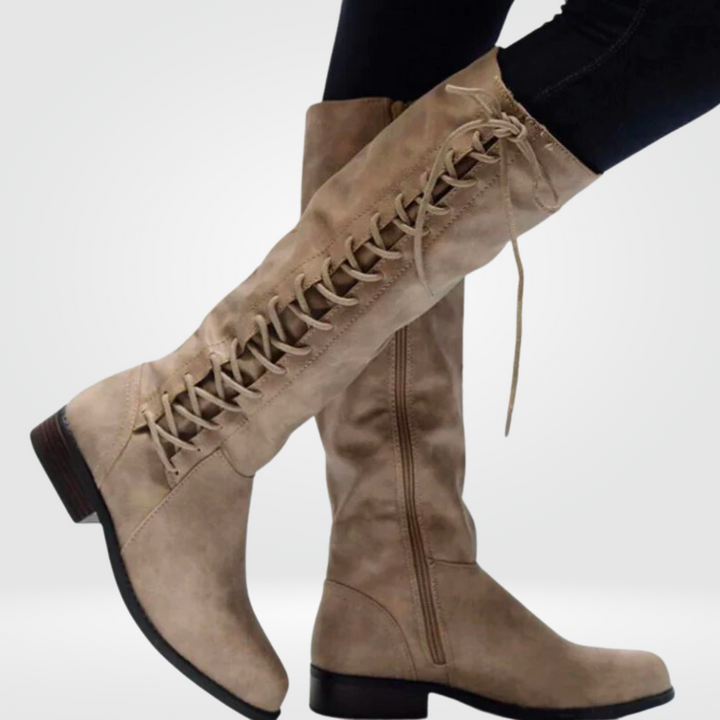 Side Lace High Boots