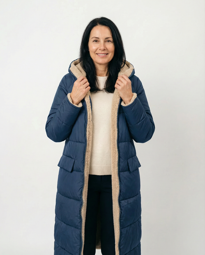 Blue Sherpa Winter Coat